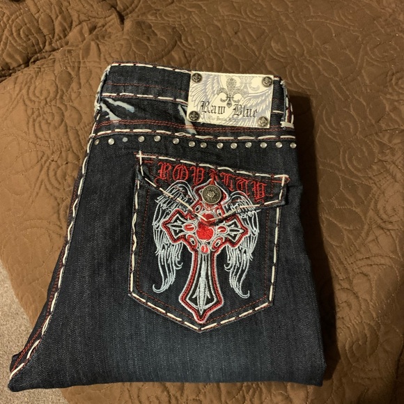 raw blue Denim - EUC RAW BLUE STRAIGHT LEG 17/18 INSEAM 32